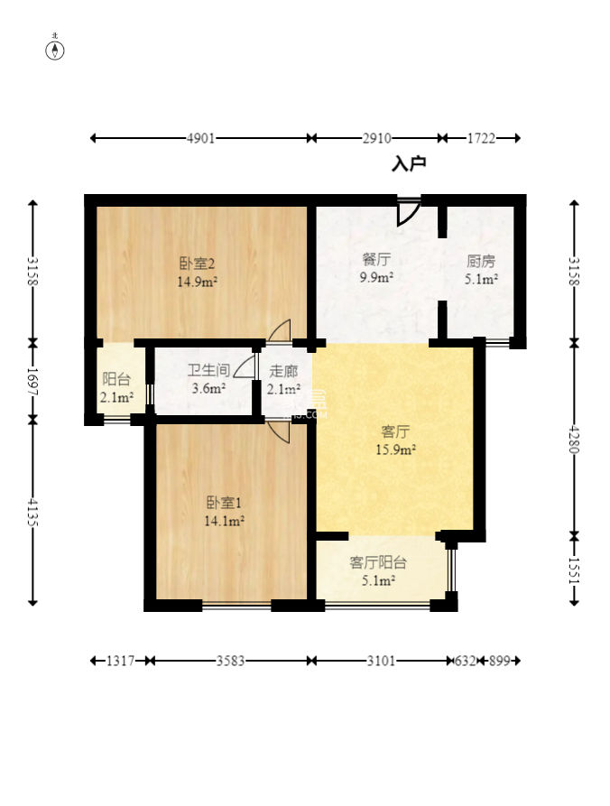 安泰嘉园（湘府邻伴）  2室2厅1卫   88.00万