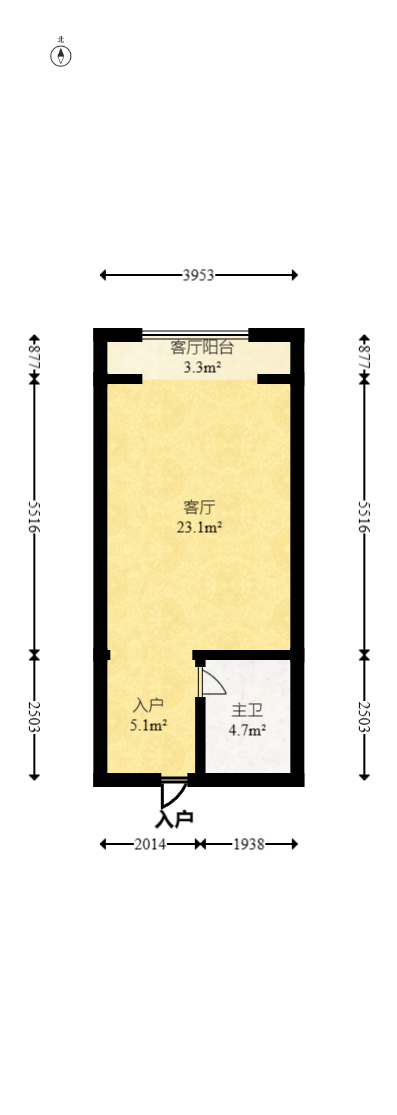 时代星城 1室1厅1卫 22.0万 时代星城 1室1厅1卫 22.0万户型图
