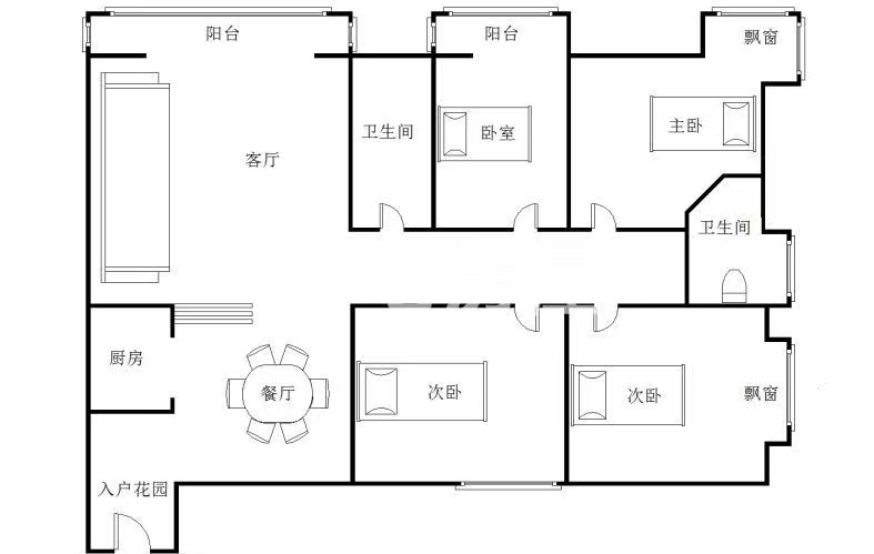 春天国际  4室2厅2卫   109.80万室内图