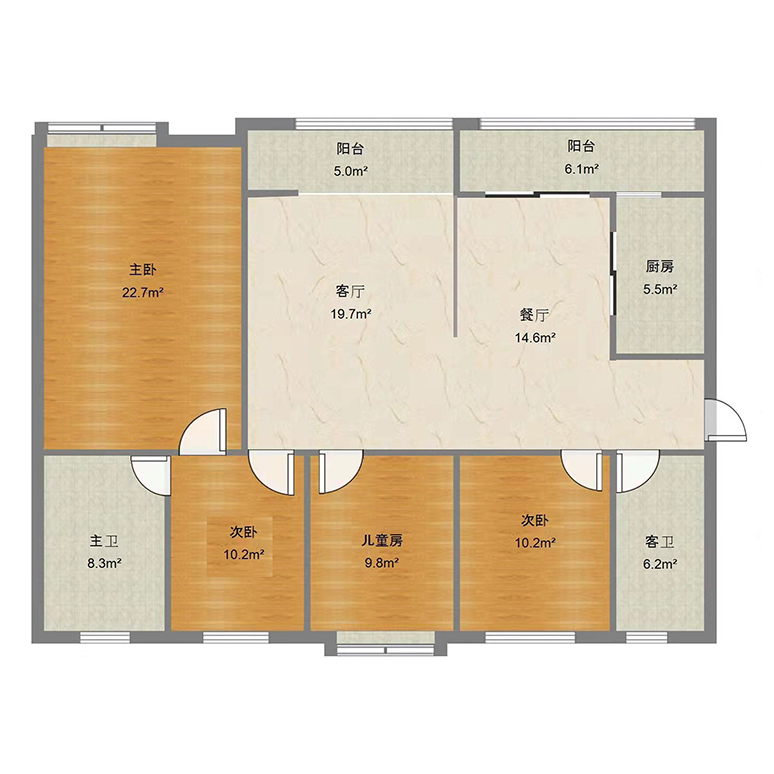 欧洲城  4室2厅2卫   89.80万室内图