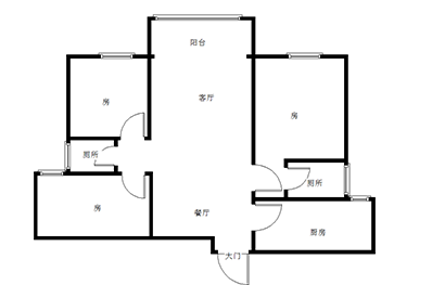 渌水家园二期  3室2厅2卫   73.80万室内图