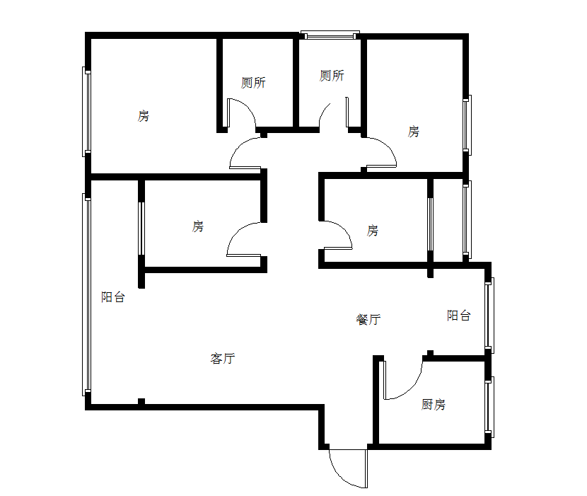旗滨公园里  4室2厅2卫   80.80万室内图
