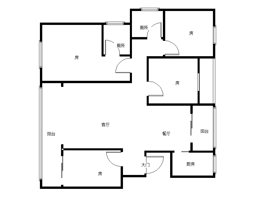 旗滨公园里  4室2厅2卫   79.80万室内图