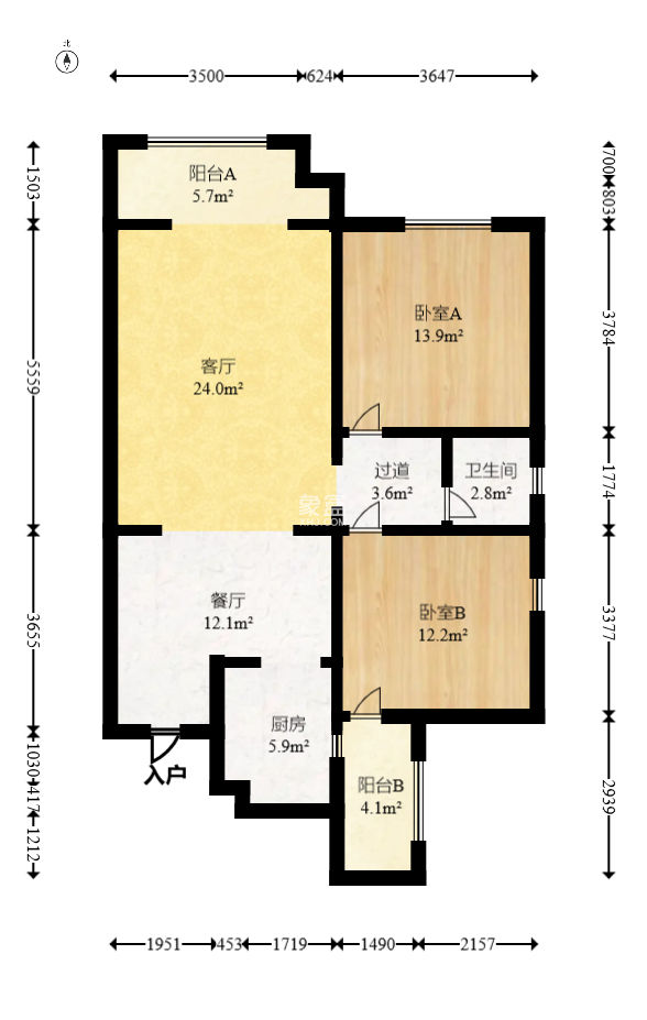 都市馨園  2室2廳1衛(wèi)   82.60萬