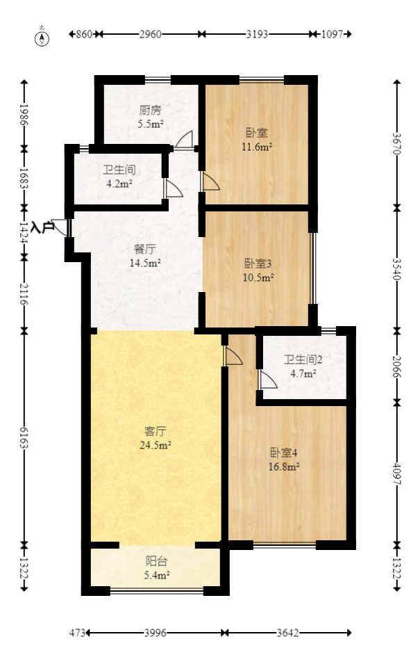 东业上城嘉苑（晟悦国际）  3室2厅2卫   98.00万室内图1