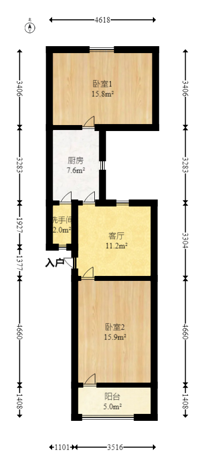路桥宿舍  2室1厅1卫   26.00万室内图1