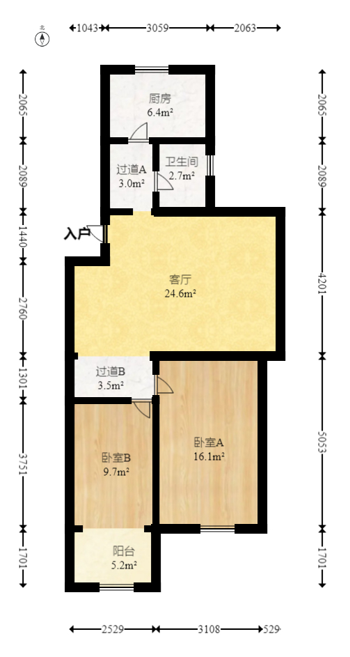 雅泰家园  4室2厅2卫   52.00万室内图1