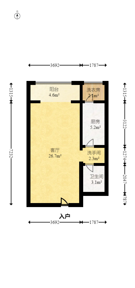 碧桂园威尼斯城  1室1厅1卫   42.30万室内图1