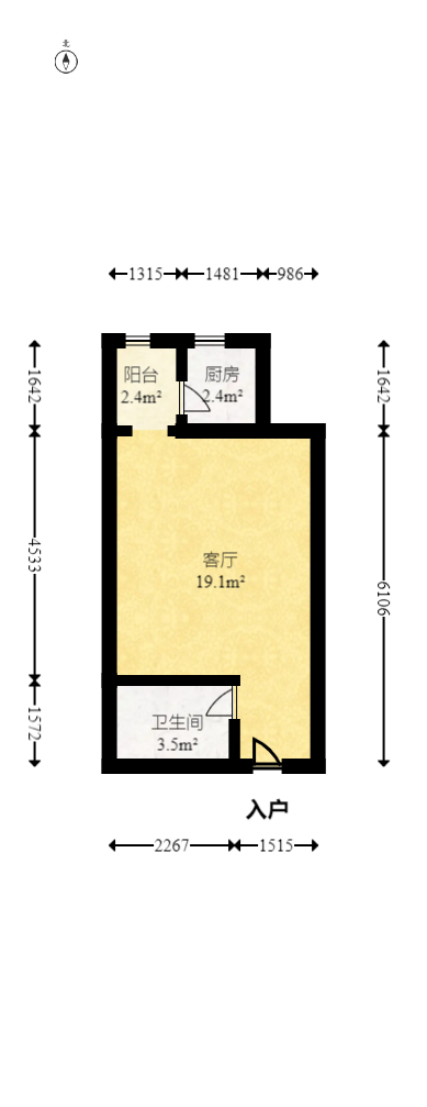 未来漫城  1室0厅1卫    32.0万 未来漫城  1室0厅1卫    32.0万户型图