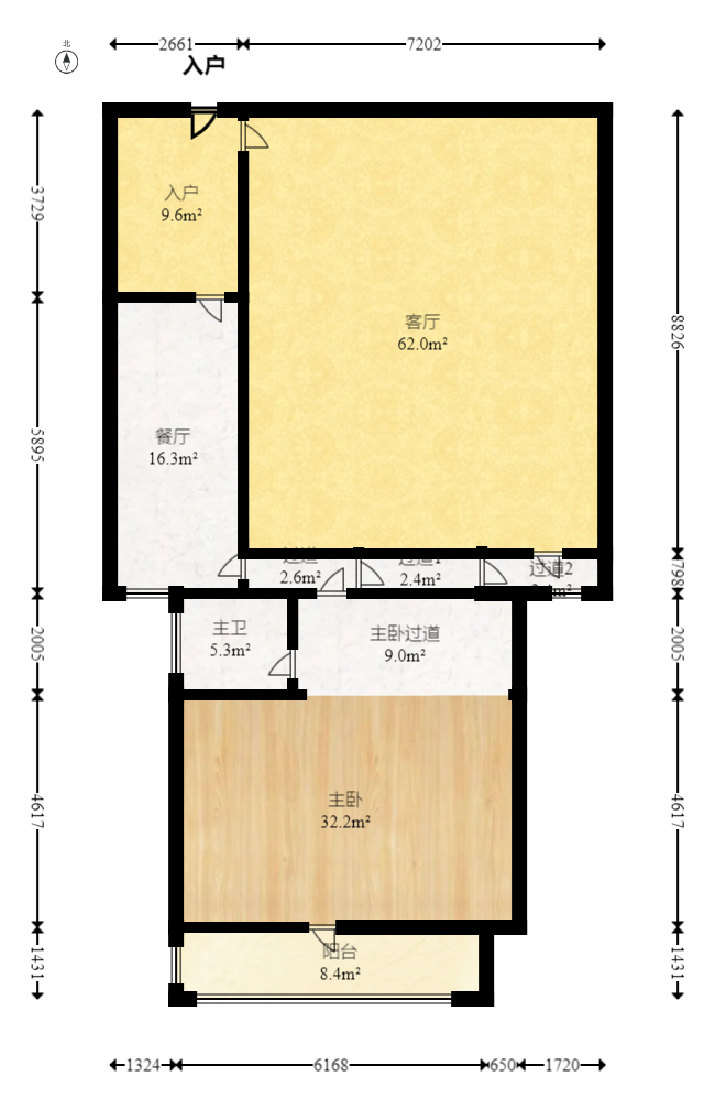 新世界百货（湖南供销大厦）  4室1厅1卫   165.00万室内图1