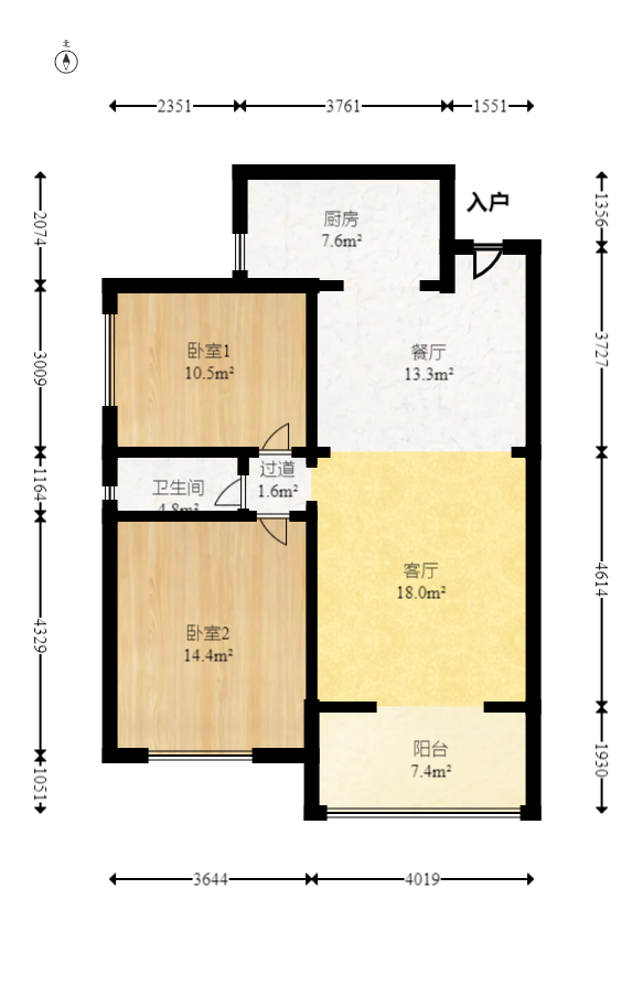 长燃新奥佳园 2室2厅1卫 71.0万 长燃新奥佳园 2室2厅1卫 71.0万户型图