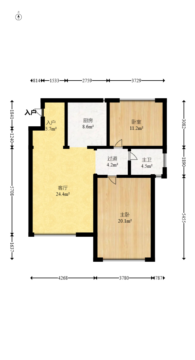 领秀星城(领秀新城) 2室2厅1卫 66.0万 领秀星城(领秀新城) 2室2厅1卫 66.0万户型图
