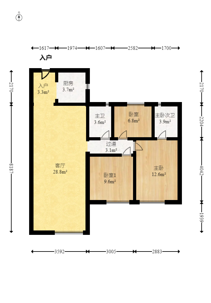 碧桂园翘楚棠  3室2厅2卫    78.8万室内图1