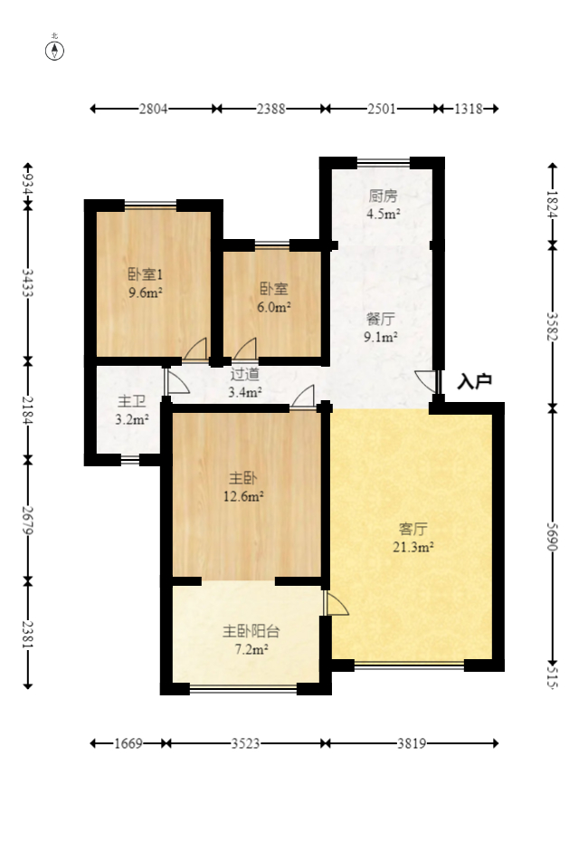 山水湾  3室2厅1卫   68.00万室内图1