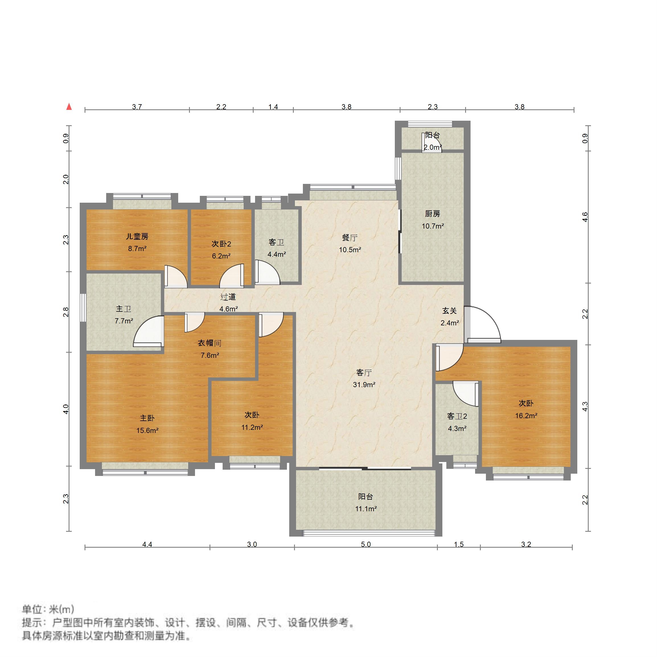 醴陵碧桂园  5室2厅2卫   128.00万室内图