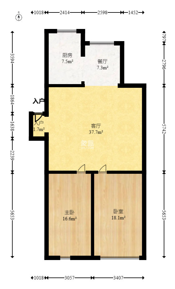 李公庙商住楼  3室2厅1卫   75.00万