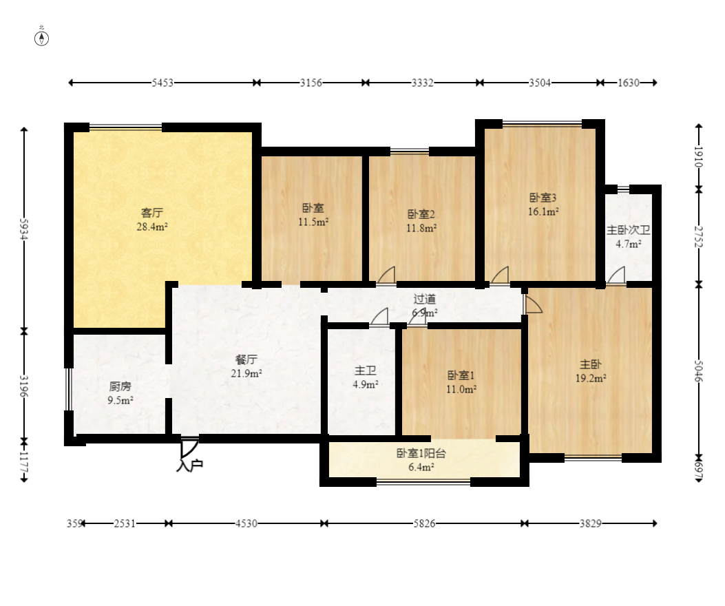 红树湾  5室2厅2卫    142.0万室内图1