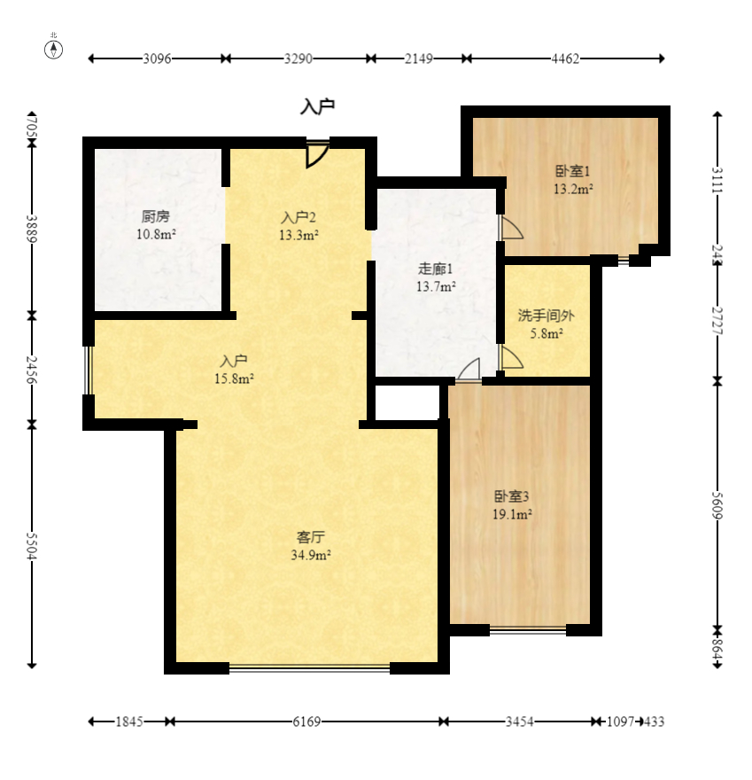 明昇壹城（明昇时代广场）二期  4室2厅3卫   330.00万室内图1