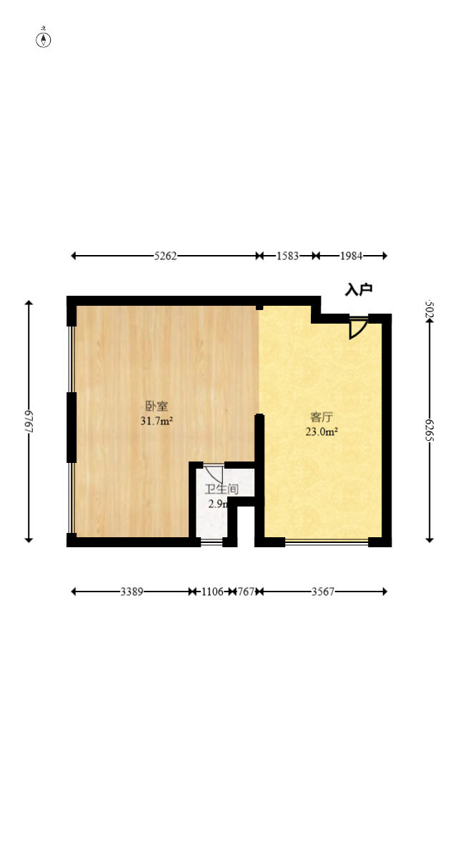 恒大上林苑  2室2厅0卫   77.00万室内图1
