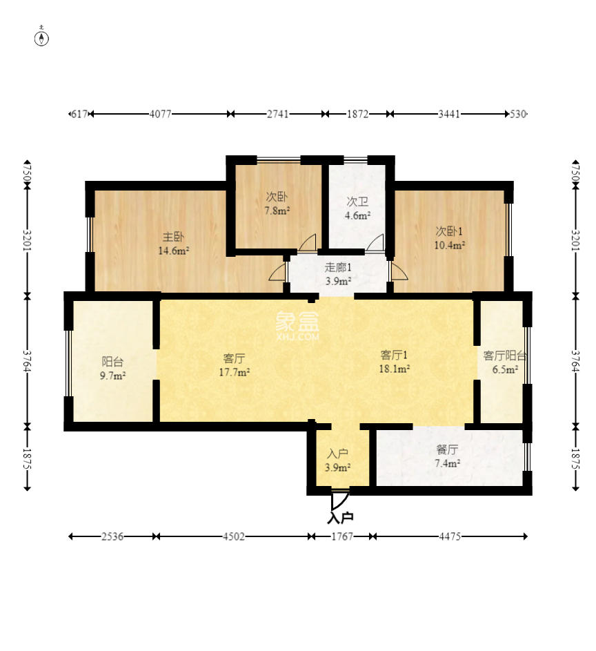 海鑫城一期  3室2厅2卫    182.0万 海鑫城一期  3室2厅2卫    182.0万户型图