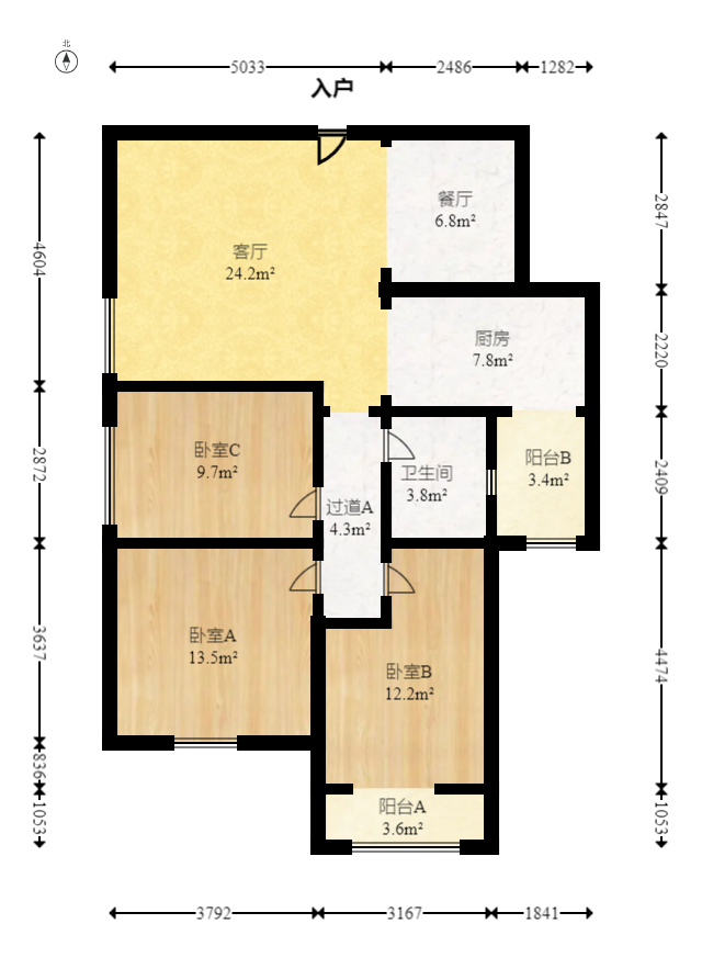山水印象(愿景想山)  3室2厅1卫    43.68万 山水印象(愿景想山)  3室2厅1卫    43.68万户型图