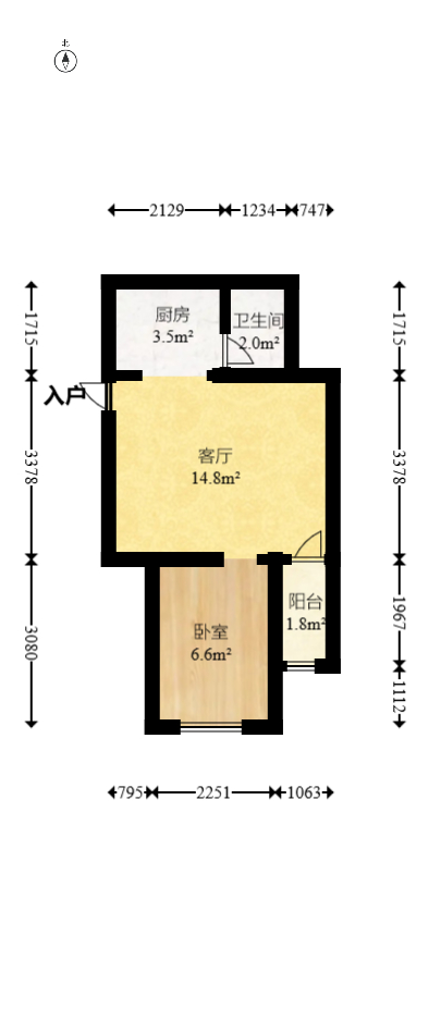 星城荣域  1室1厅1卫    35.98万室内图1