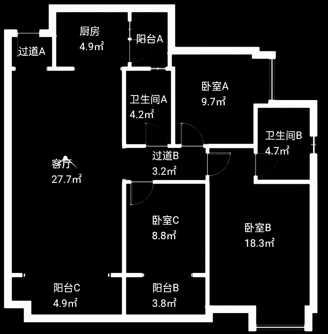 奥园广场  3室2厅2卫   68.00万