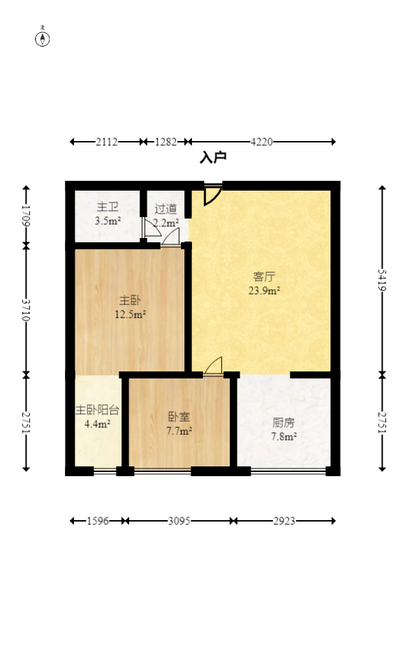 楚天家园  2室1厅1卫   50.00万室内图1