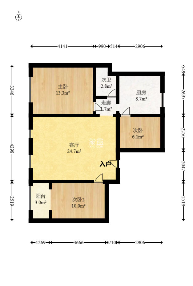 金山广场  3室2厅1卫   129.90万