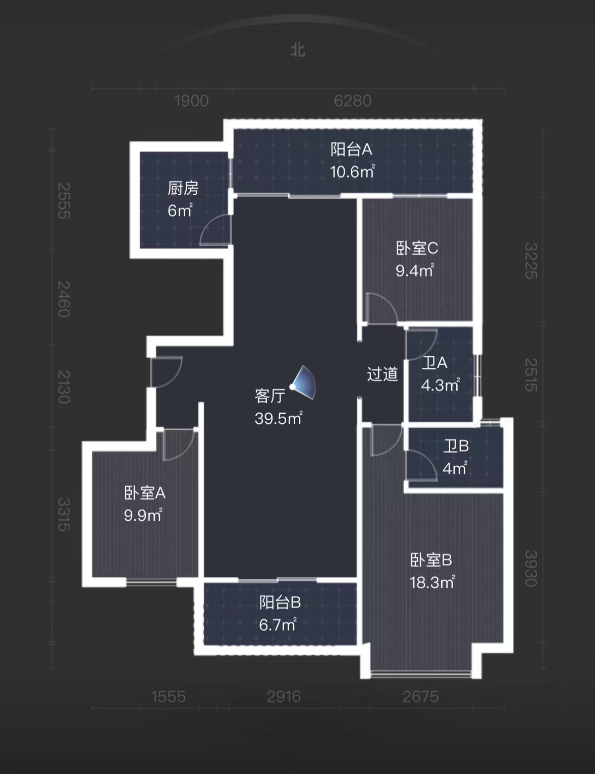 奥园养生城 3室2厅2卫 90.0万 奥园养生城 3室2厅2卫 90.0万室内图