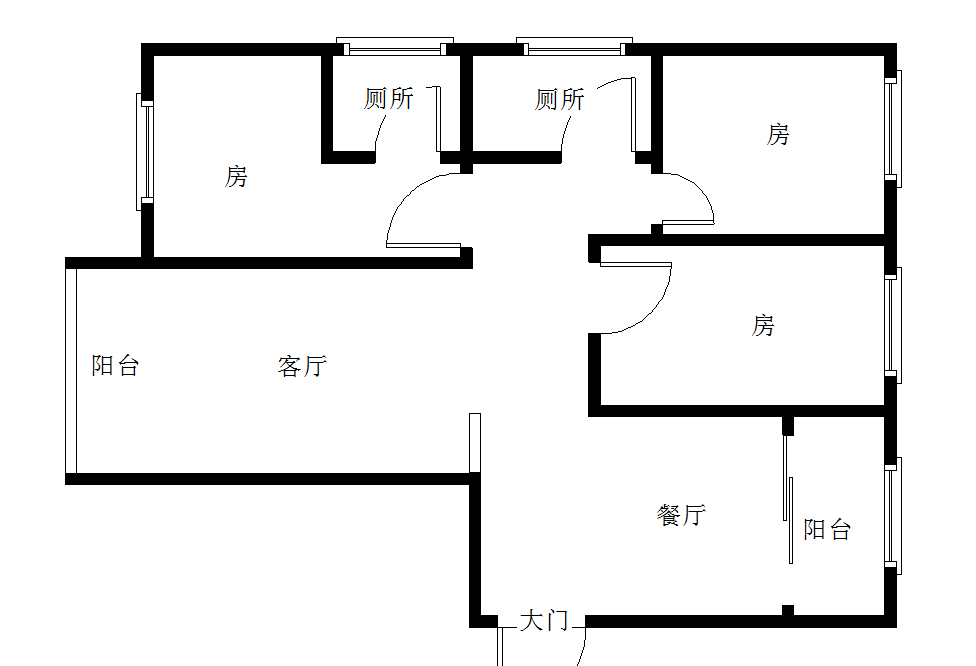 新华联火炬园  4室2厅2卫   80.50万