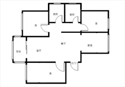 新华联晴岚苑  3室2厅2卫   79.80万室内图1