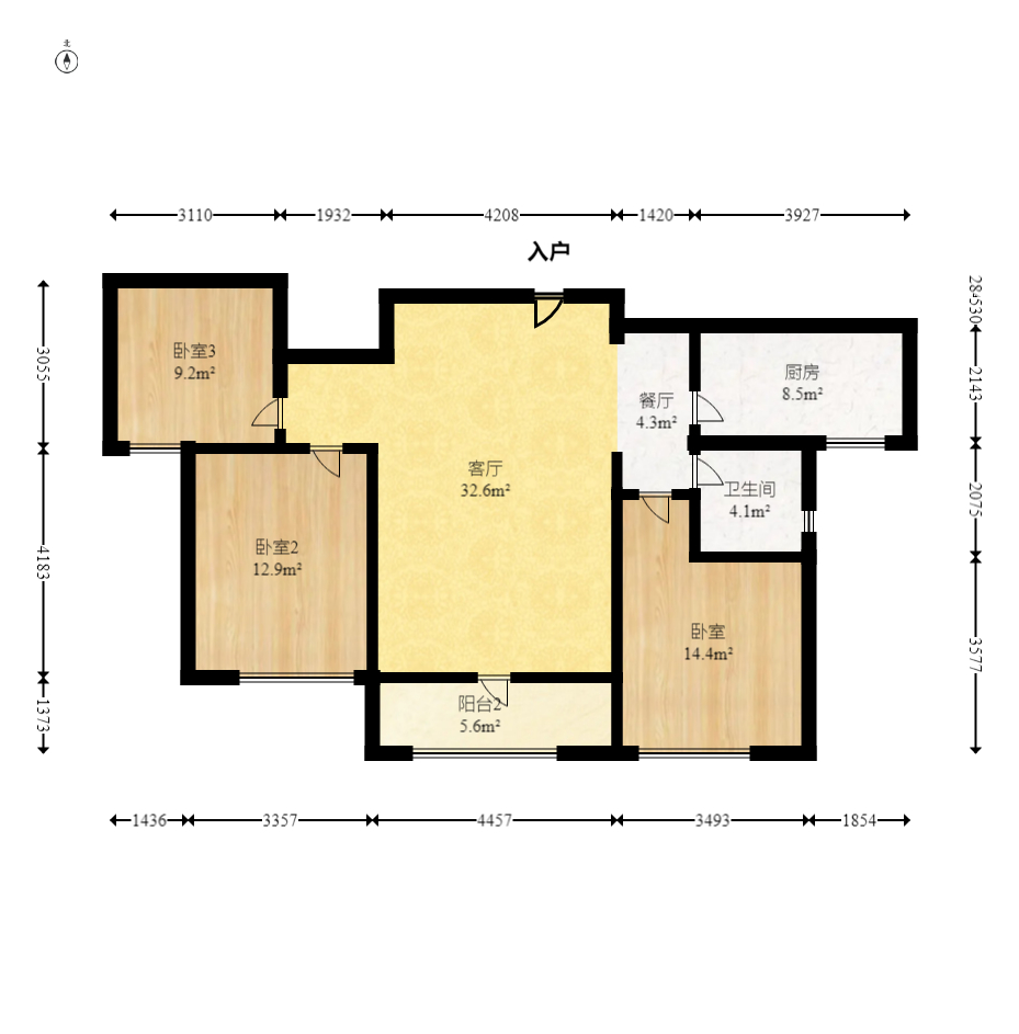 映悦星府  3室2厅1卫    67.98万 映悦星府  3室2厅1卫    67.98万户型图