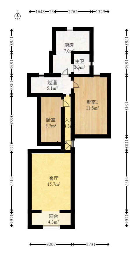 东茅街散盘  2室1厅1卫   50.00万室内图1