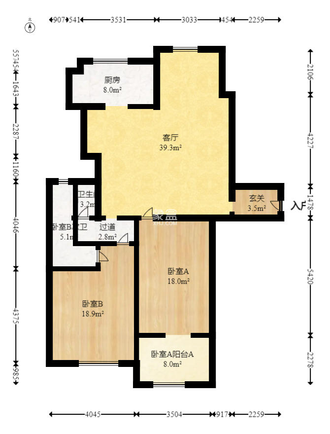 中城丽景香山园  3室2厅2卫    152.8万室内图1