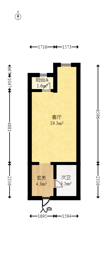 香樟兰亭（朗峰苑）  1室1厅1卫   26.00万室内图1