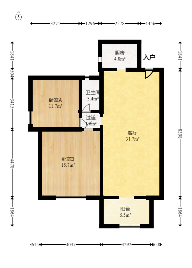 紫晶城 2室2厅1卫 51.5万 紫晶城 2室2厅1卫 51.5万户型图