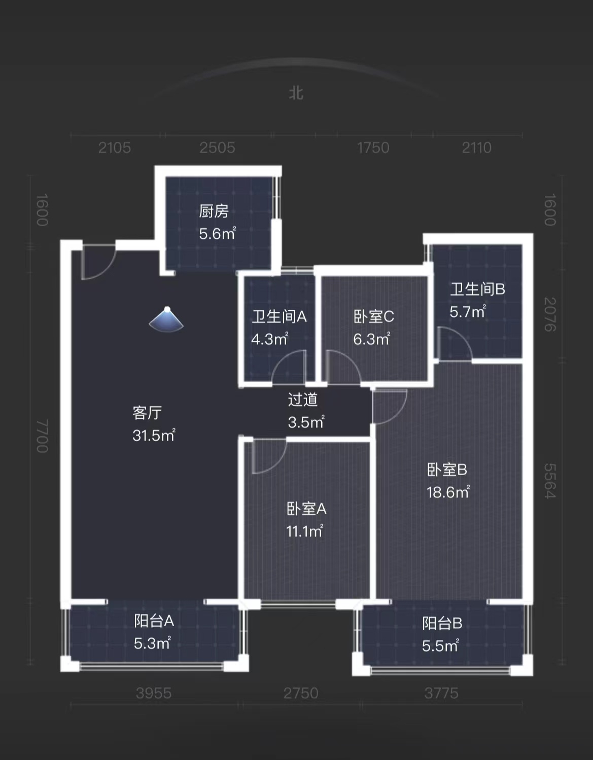 佳兆业金域天下二期 3室2厅2卫 49.0万 佳兆业金域天下二期 3室2厅2卫 49.0万室内图