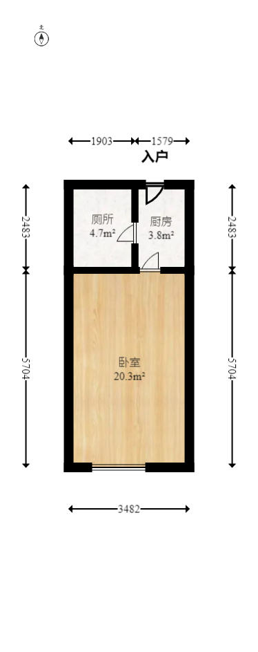 湘熙水郡（观澜海赋家园）  1室1厅1卫   32.30万室内图1