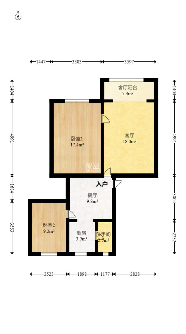 赤岗小区（一二三片）  3室1厅1卫   43.80万室内图1