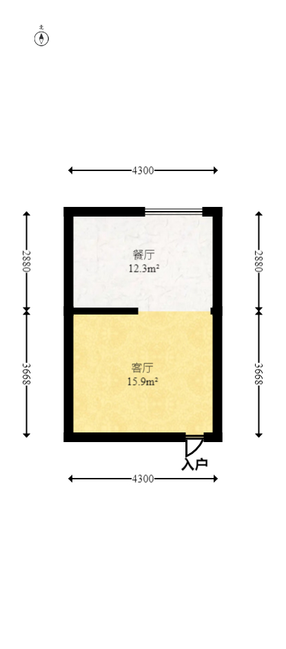 泰龙华府  3室2厅1卫   42.00万室内图1
