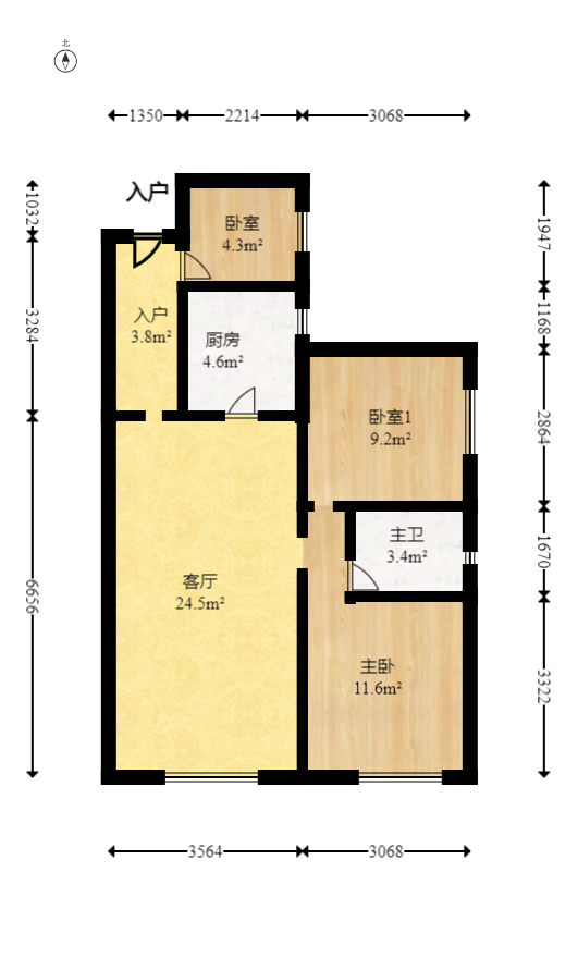 和悦城(蟠龙景苑)  3室2厅1卫   66.50万室内图1