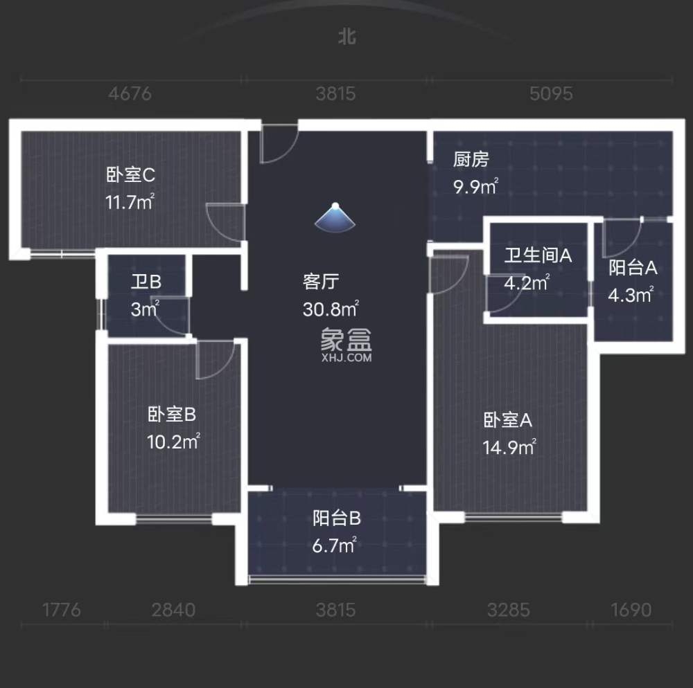 中泰财富湘江  3室2厅2卫   68.00万