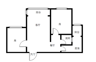 新华联紫荆苑  2室2厅1卫   62.80万室内图