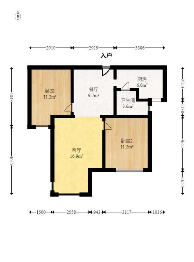 荣盛花语馨苑  2室2厅1卫    58.0万 荣盛花语馨苑  2室2厅1卫    58.0万户型图