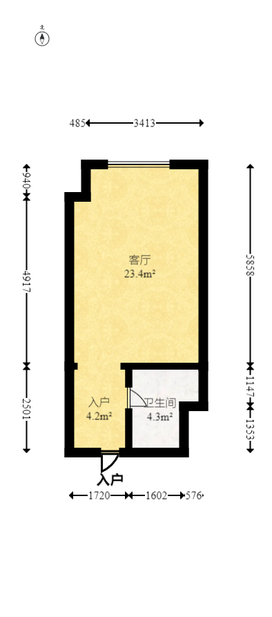 世景国际广场  1室1厅1卫    45.0万 世景国际广场  1室1厅1卫    45.0万户型图