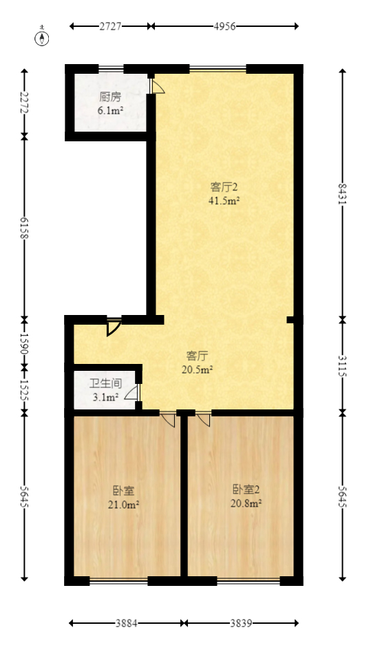 星沙国际物流园  3室2厅2卫   36.00万室内图1
