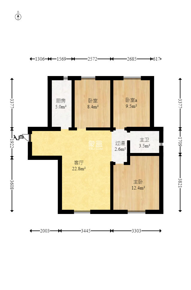 荣盛花语城  3室2厅1卫   69.90万室内图1