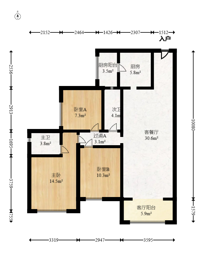 保利天禧D区  3室2厅2卫   180.70万室内图1