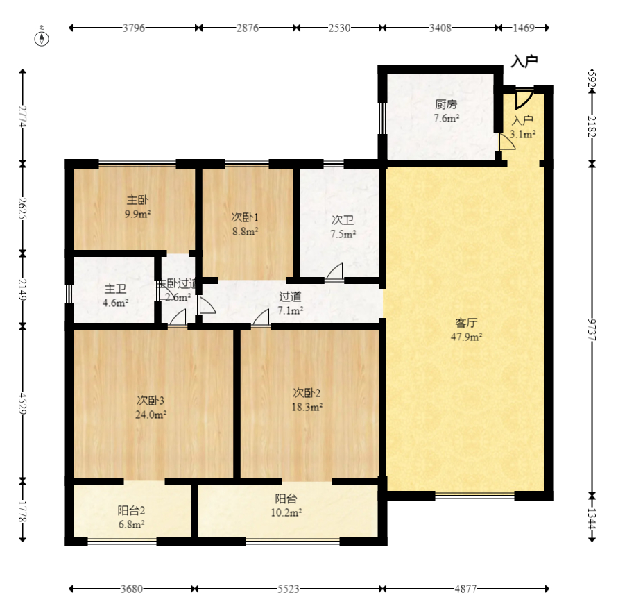 湖南第六工程有限公司机关小区（六公司机关大院）  4室2厅2卫   180.00万室内图1